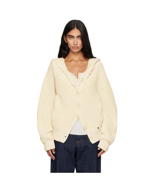 Stella McCartney Natural Chunky Ribbed Hooded Cardigan