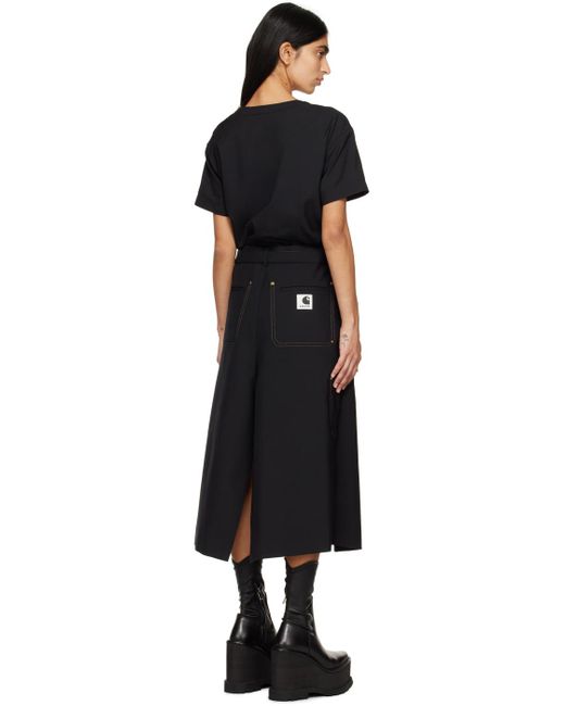 Sacai Black Carhartt Wip Edition Midi Dress