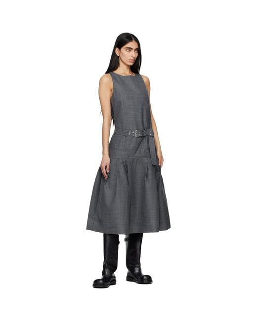 Ganni Black Wool Midi Dress