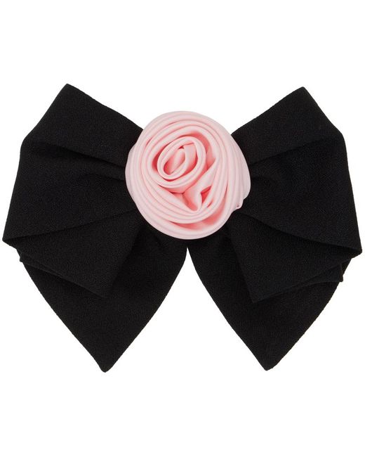 Sandy Liang Red Corsage Bow Hair Clip