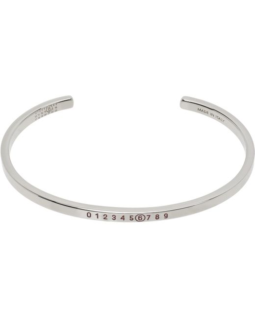 ◆MM6 Maison Margiela◆Snake Minimal Logo カフブレスレット メンズ MM6 by Maison Martin Margiela Ssense限定 シルバー
