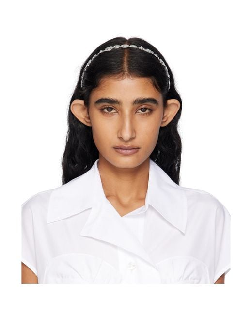 Toga White Metal Narrow Headband