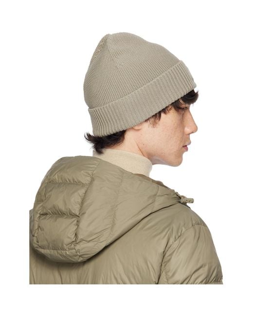 Moncler Green Logo Patch Beanie for men