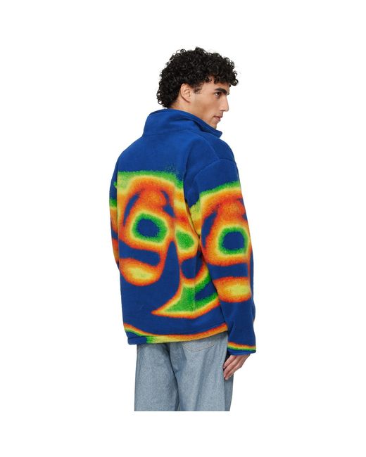 Casablanca Orange 1/4 Zip Fleece Jacket for men