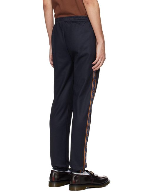 Fred Perry Blue Navy Taped Track Pants for men