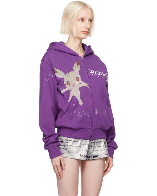 PRAYING Purple Pocket Creature Hoodie