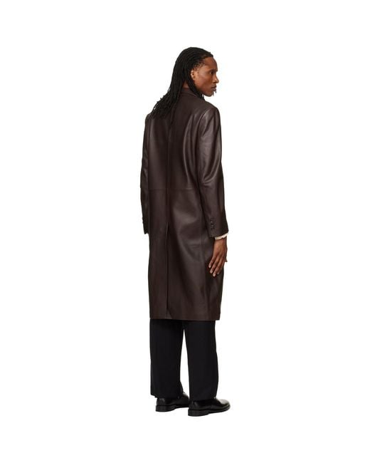 TONYWACK Black Lambskin Leather Single Coat for men