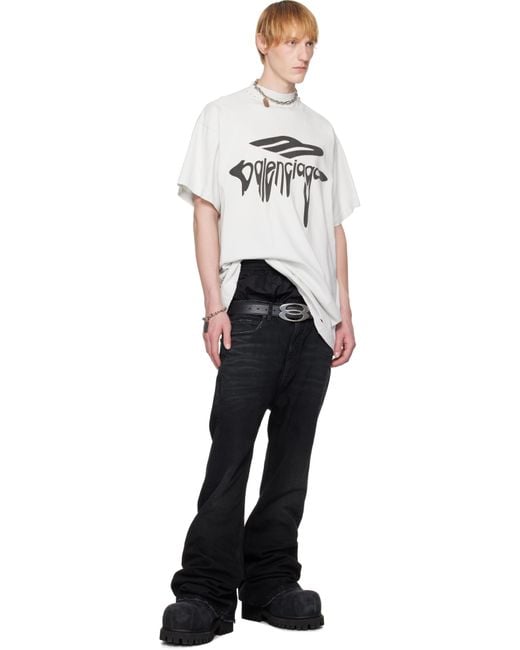 Balenciagaバレンシアガ＊ オフホワイト 3B Liquefied Tシャツ メンズ Balenciaga オフホワイト 3B Liquefied Tシャツ ホワイト