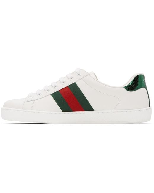 Gucci Leather Ace Embroidered Sneaker in White for Men - Save 45% - Lyst