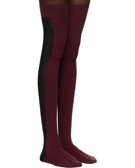 JULIE KEGELS Black Ssense Exclusive Burgundy & Ami Long Socks