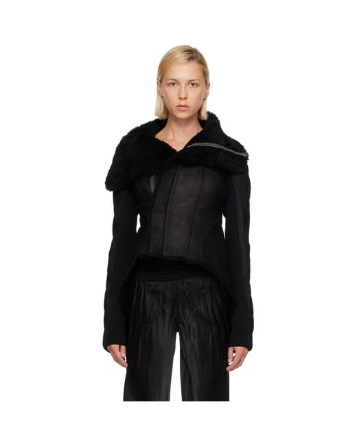 Rick Owens Black Tower Naska Shearling Jacket