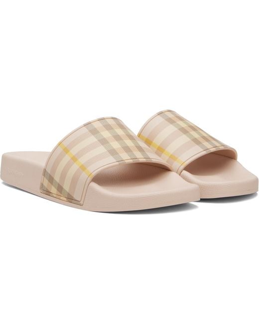 Burberry Black Check Slides