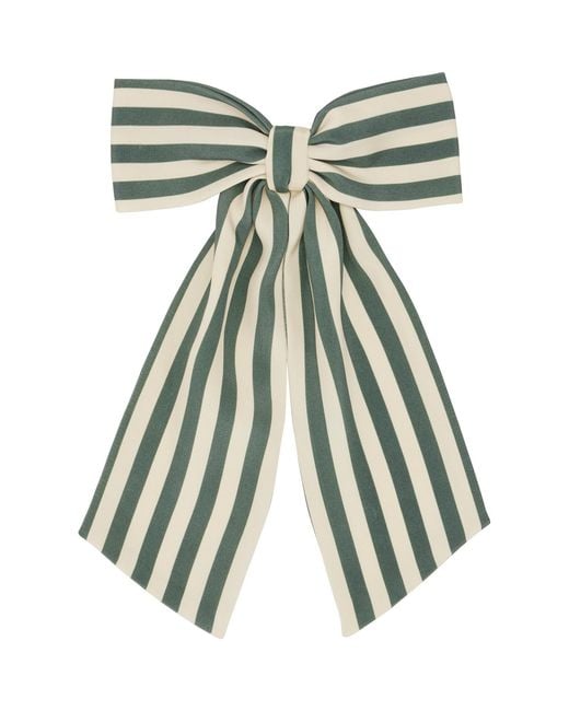 Bode Blue Off- Soda Stripe Bow Barrette
