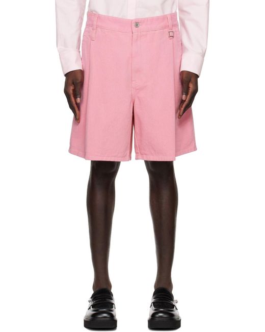 Wooyoungmi Pink Pleated Shorts for men