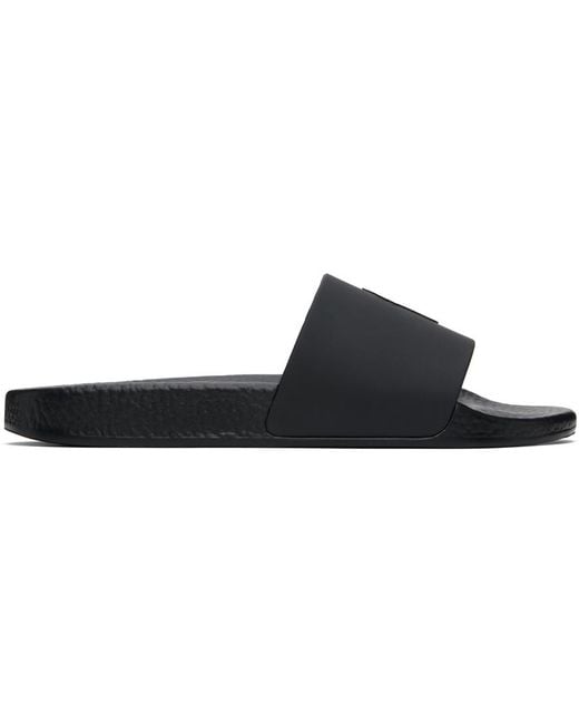 Sandales à enfiler noir et blanc à logo Polo Ralph Lauren pour homme en coloris Black