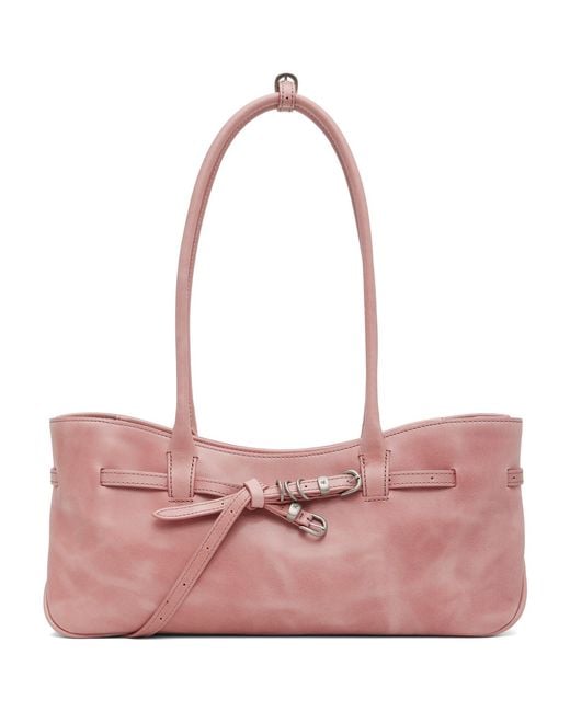 MARGE SHERWOOD Pink Leather 'Grandma' Used Shoulder Bag