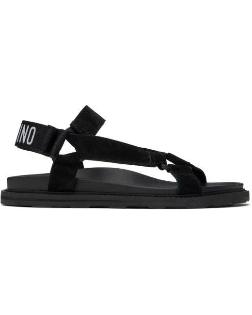 Sandales Noires En Suède Moschino pour homme en coloris Black