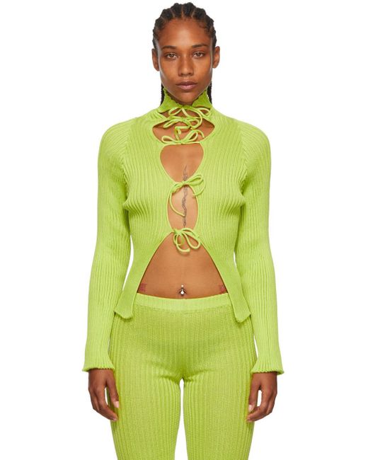 a. roege hove Green Nylon & Cotton Cardigan