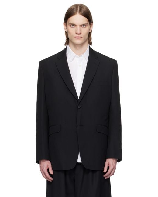 メンズ Comme des Garçons ブラック Wool Gabardine テーラードジャケット Black