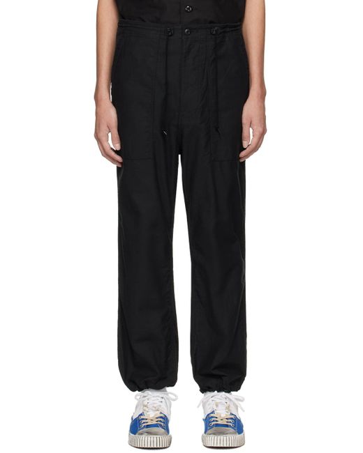 Needles Black String Fatigue Trousers for men