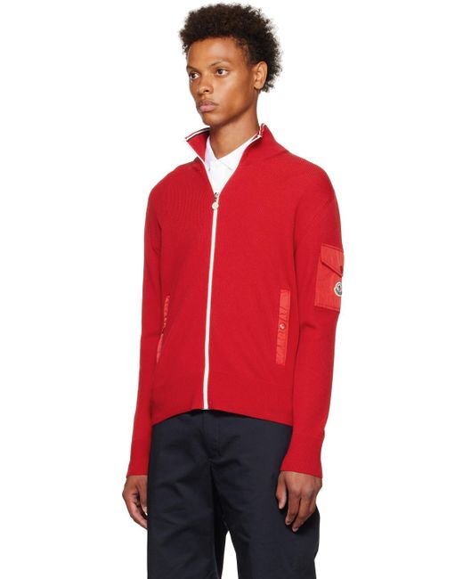 Moncler Red Zip Sweater for men