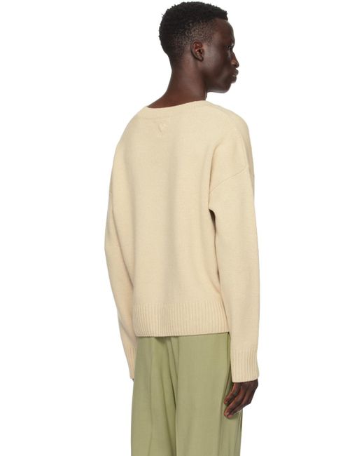 AMI Black Beige Cropped Sweater for men