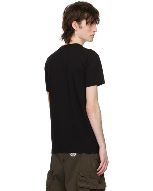 Moncler Black Flocked T-shirt for men