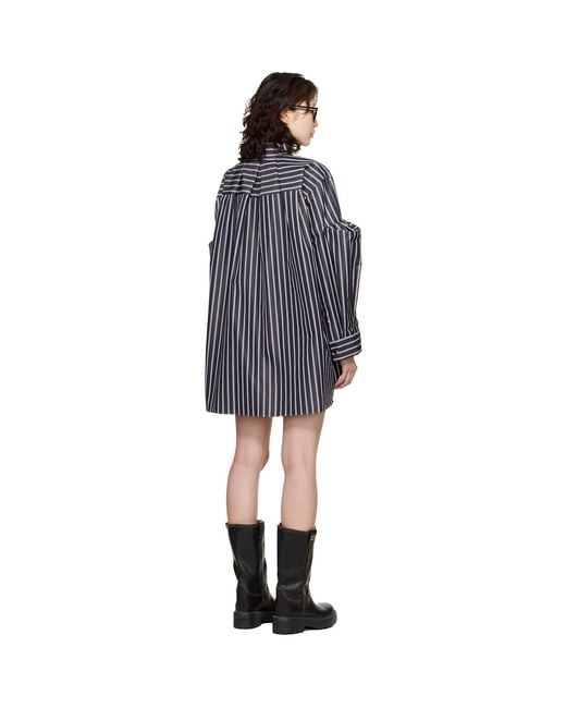 Sacai Black Poplin Shirt Minidress