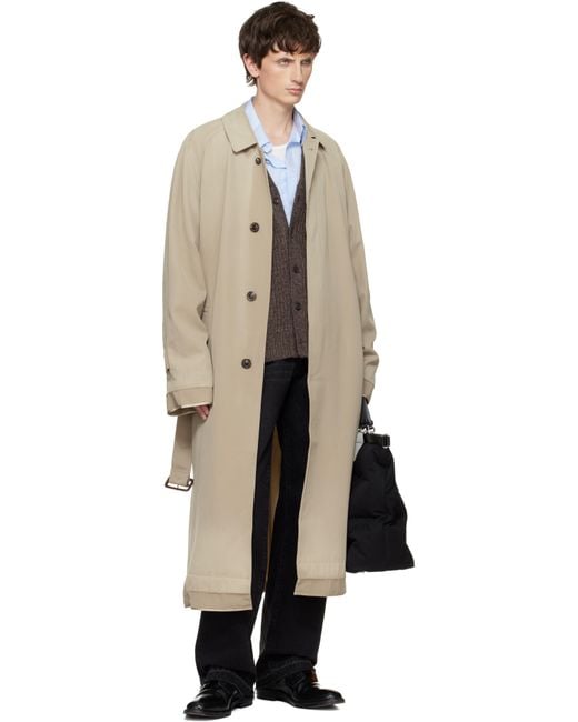 Maison Margiela Natural Belted Trench Coat for men