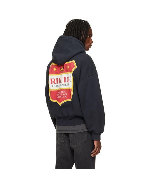 Rhude Blue Filtaro Crest Hoodie for men
