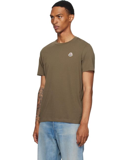 Moncler White Three-Pack Logo Patch Cotton T-Shirts for men
