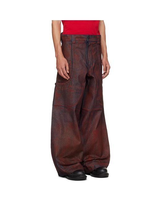 HYACYN Brown Sevar Rof Low Pocket Painted Jeans for men