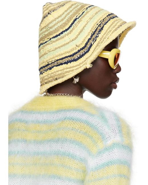 Marni Yellow Embroidered Bucket Hat