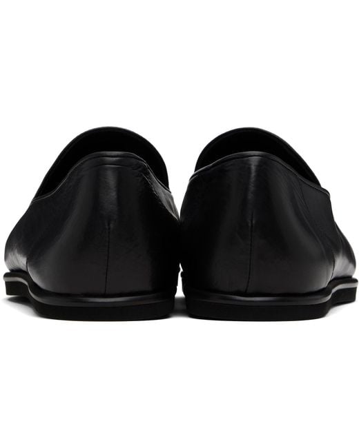 AURALEE Soft Leather Loafers in Black | Lyst