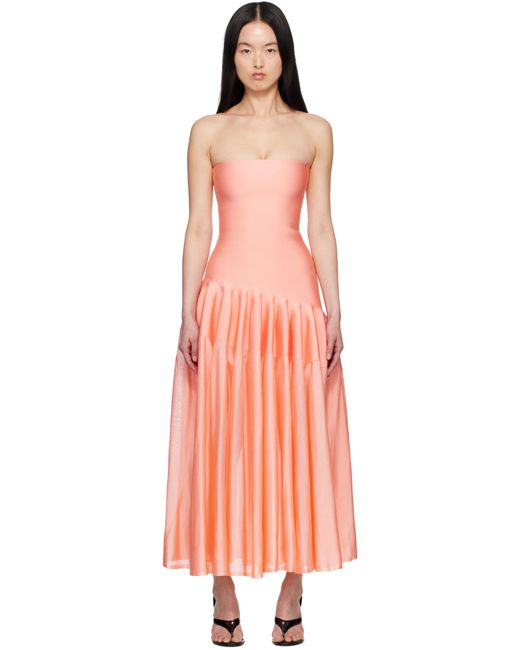 Alaïa Orange Godet Maxi Dress