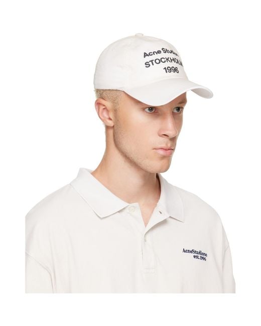 Acne White Off- '1996' Logo Baseball Cap for men