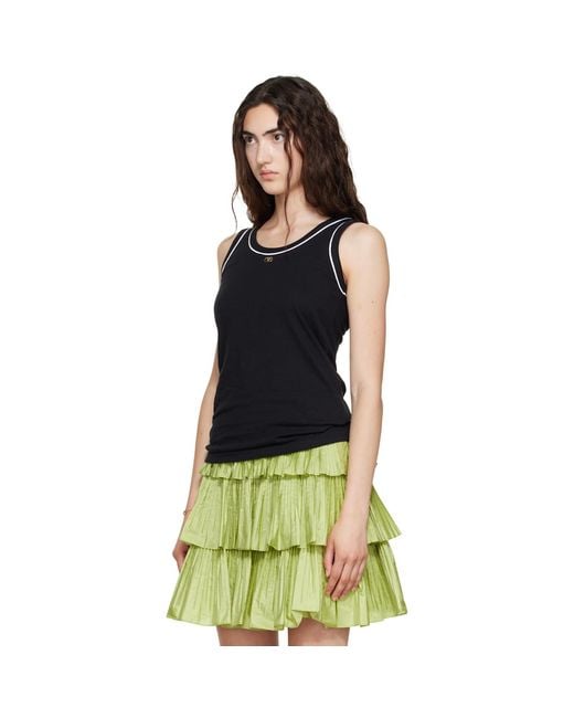 Valentino Green Cotton Jersey Vlogo Tank Top