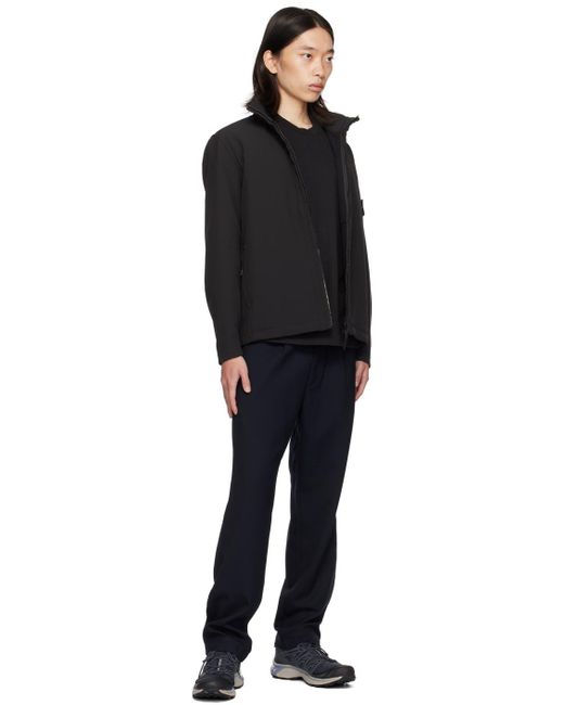 メンズ Stone Island ブラック ロゴパッチ スウェットシャツ Black