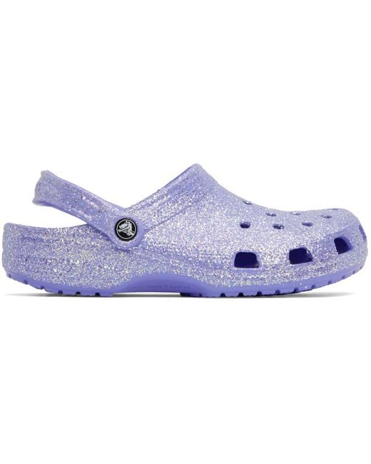 CROCSTM Black Purple Classic Glitter Clogs for men