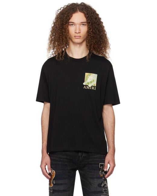Amiri Black Leopard T-shirt for men