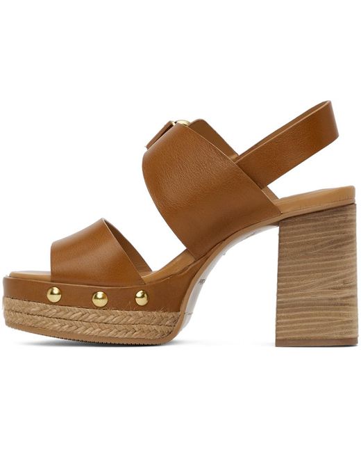 See By Chloé Brown See By Chloe Joline Leather Platform Sandals