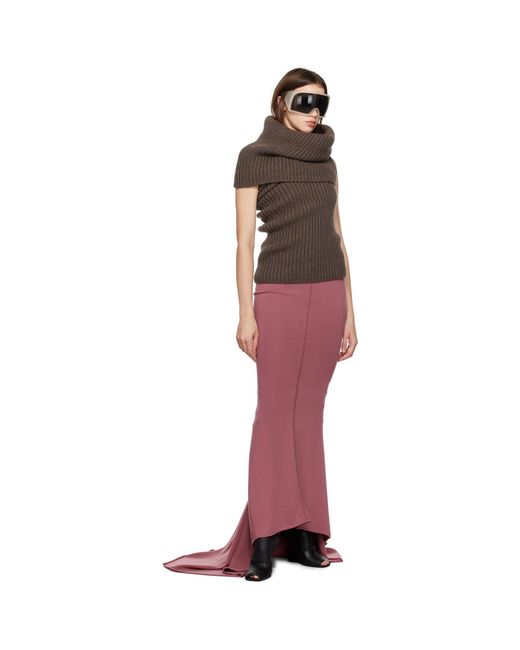 Rick Owens Red Porterville Dauphine Maxi Skirt