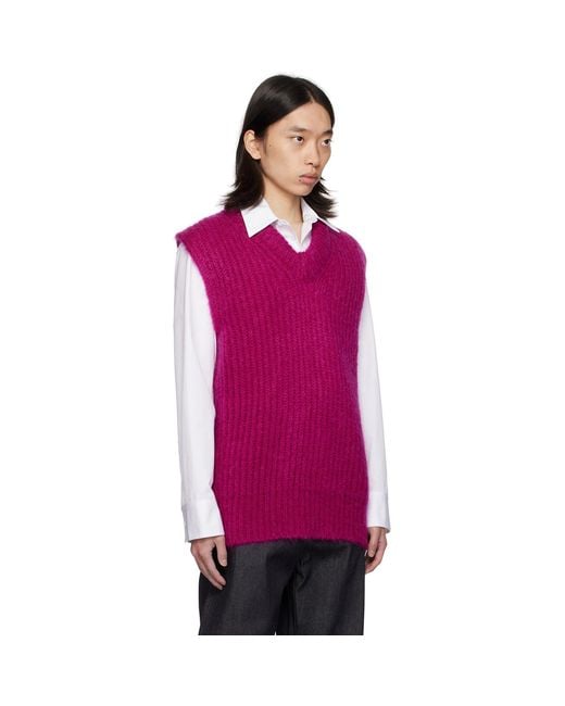 Jil Sander Pink V-Neck Vest for men
