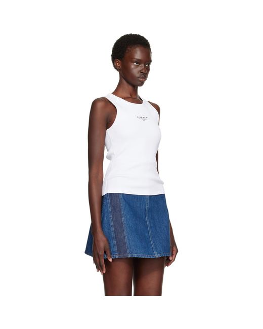 Givenchy Blue Slim Fit Stamp' Print Tank Top