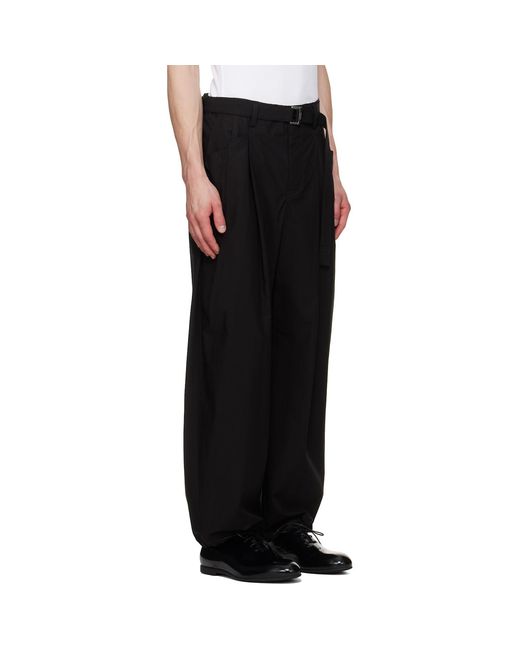Sacai Black Cotton Typewriter Trousers for men
