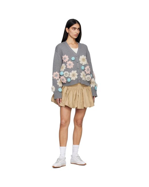 Ganni Natural Cotton Miniskirt