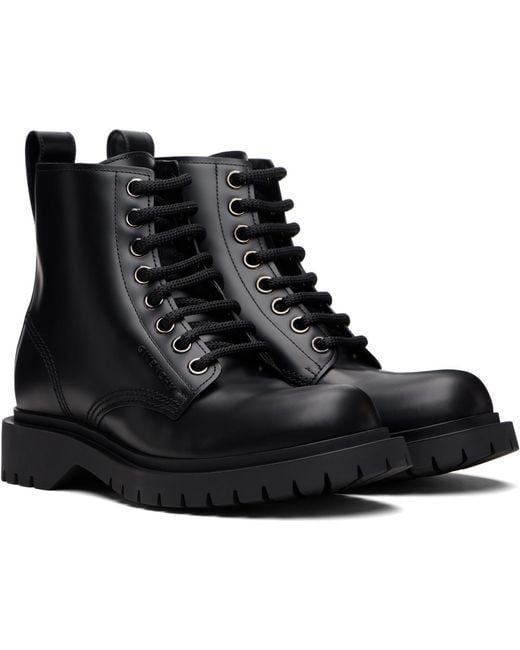 Givenchy Black Lace Up Boots