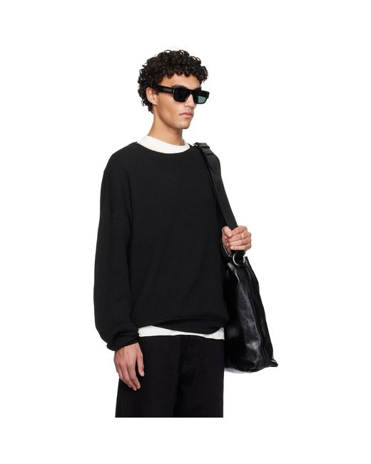 Fear Of God Black Holiday Waffle Crewneck 90S Sweater for men