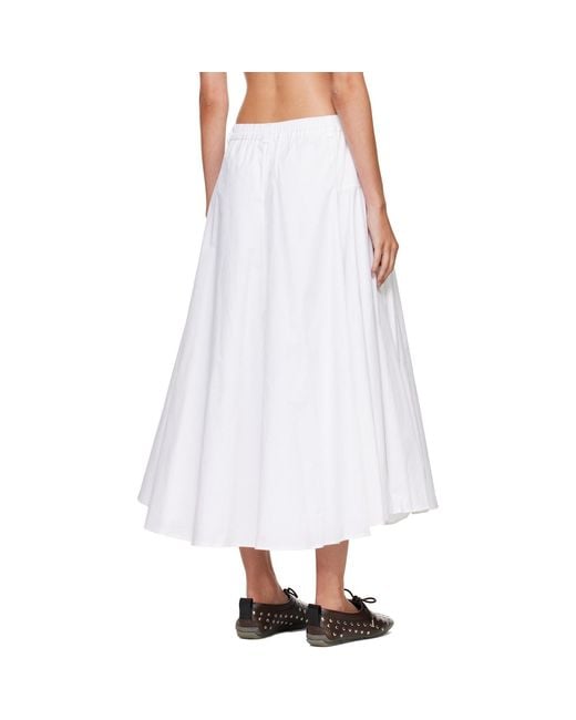 Cordera White Cotton Voluminous Midi Skirt