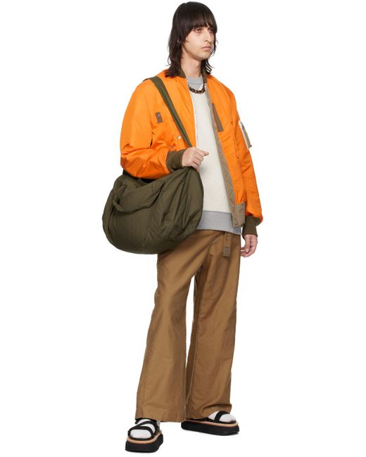 メンズ Sacai リバーシブル ジップアップジャケット Orange